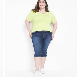 LANE BRYANT Flex Magic Waistband Straight Fit High Rise Pedal Capri jeans